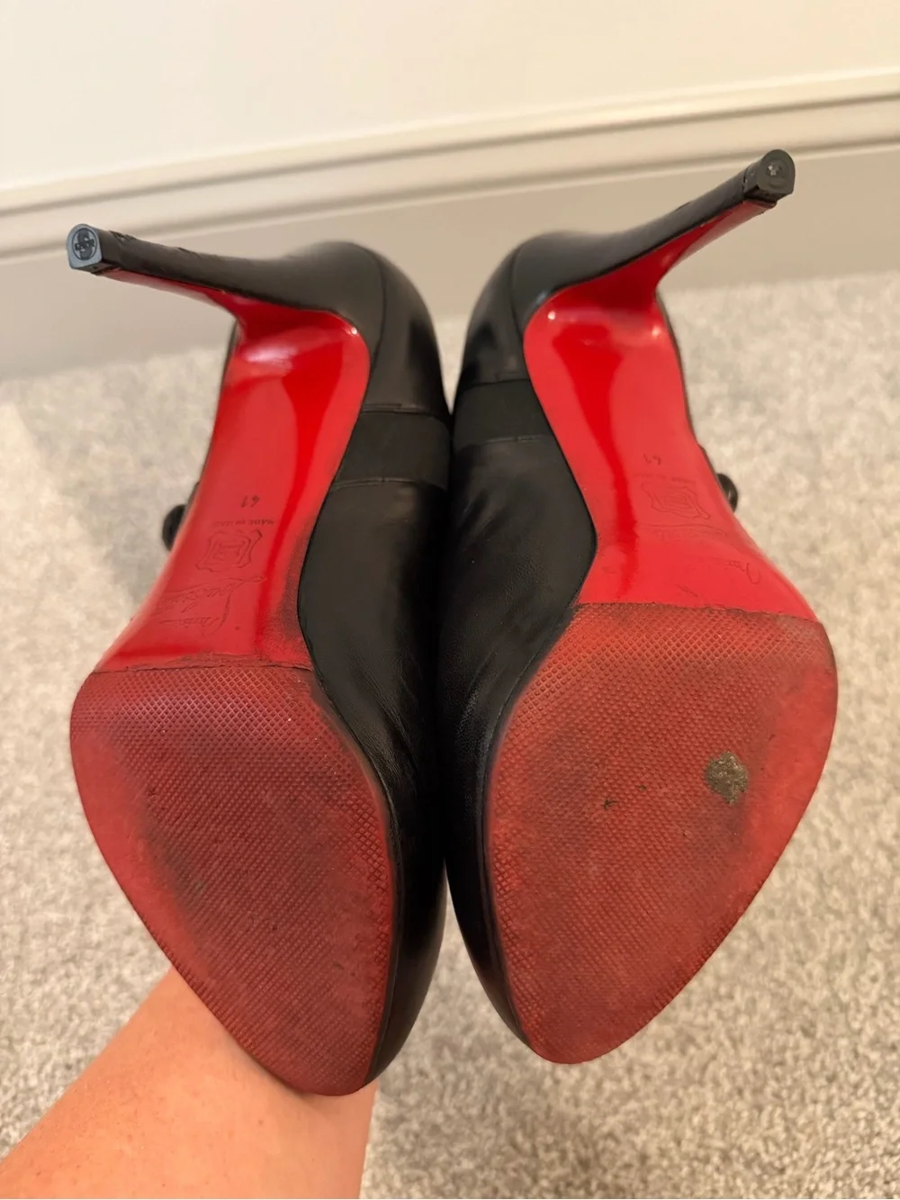 Christian Louboutin US 9-9.5/EU 41 RESOLED Ankle Booties w/ Buttons - Picture 6 of 9